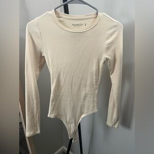 Abercrombie & Fitch Cream Ribbed Bodysuit